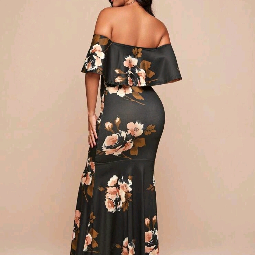 Floral Off-Shoulder Maxi Dress